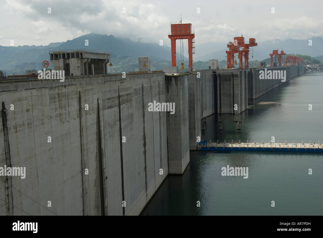 Yangtze Three Gorges Dam Project rear lake view, Yichang, Hubei ...