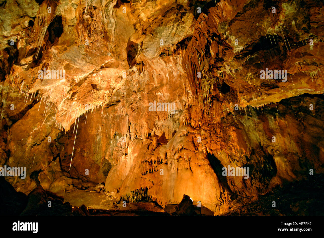 Interior of the Gombasecká Cave, part of the Silica Gombasek cave system near Roznava in eastern Slovakia. Stock Photo