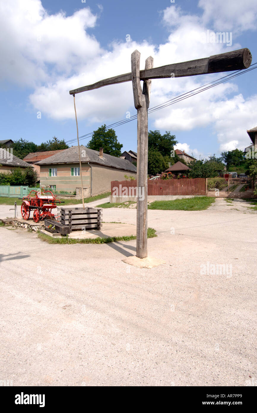 Old water pump in the town of Silica in eastern Slovakia. Stock Photo