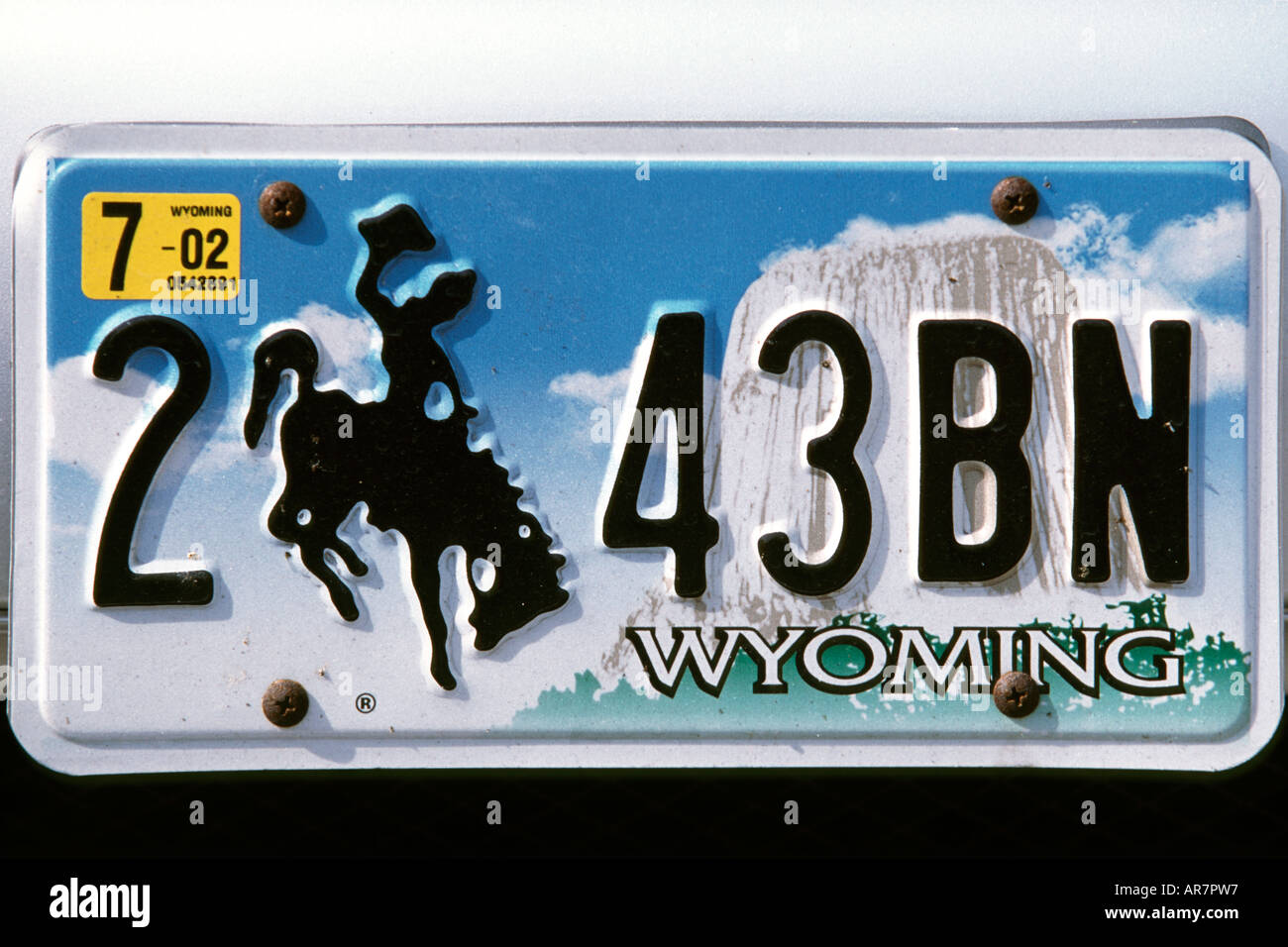 Wyoming license plate hi-res stock photography and images - Alamy