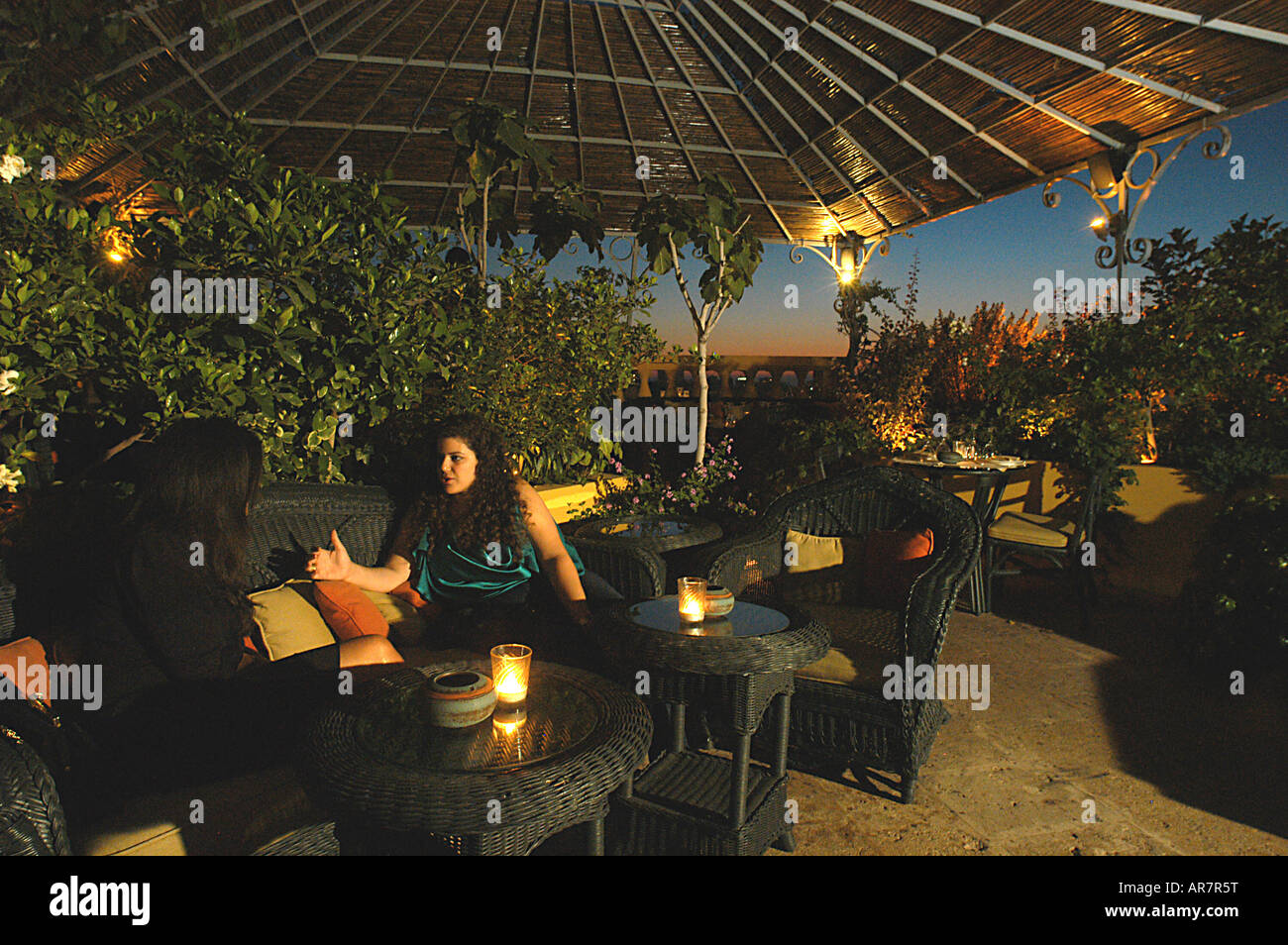 Rooftop restaurant of boutique Hotel Albergo Beirut Lebanon Stock Photo