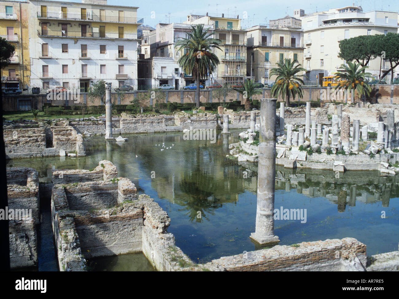 Italy, Pozzuoli, The Temple of Serapis is named after a statue of the God was discovered here.It was actually the macellum. Stock Photo