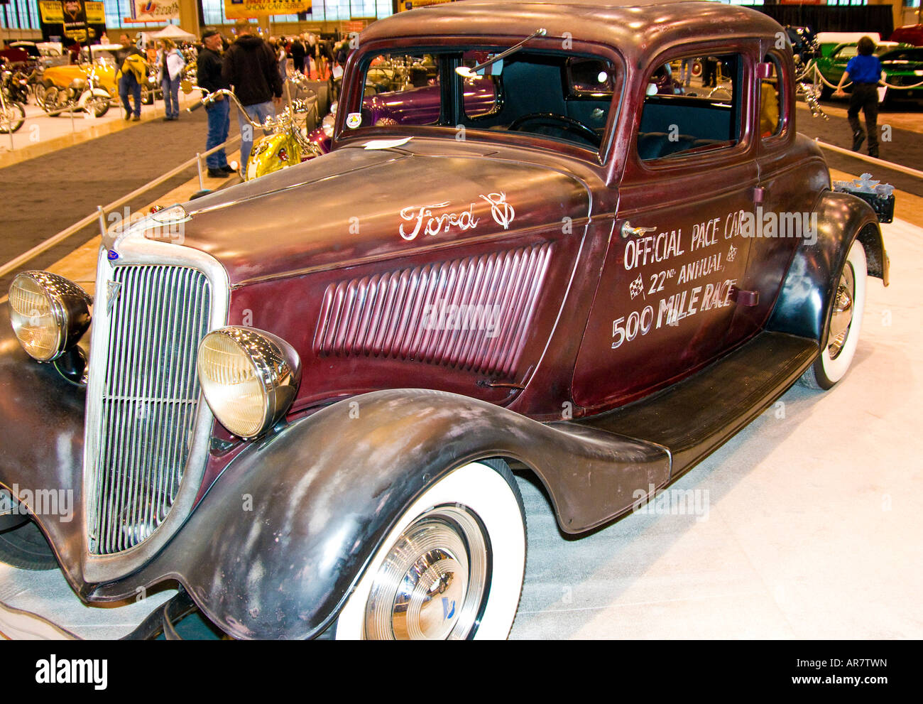 Old Ford Pace Car at Auto Show Stock Photo