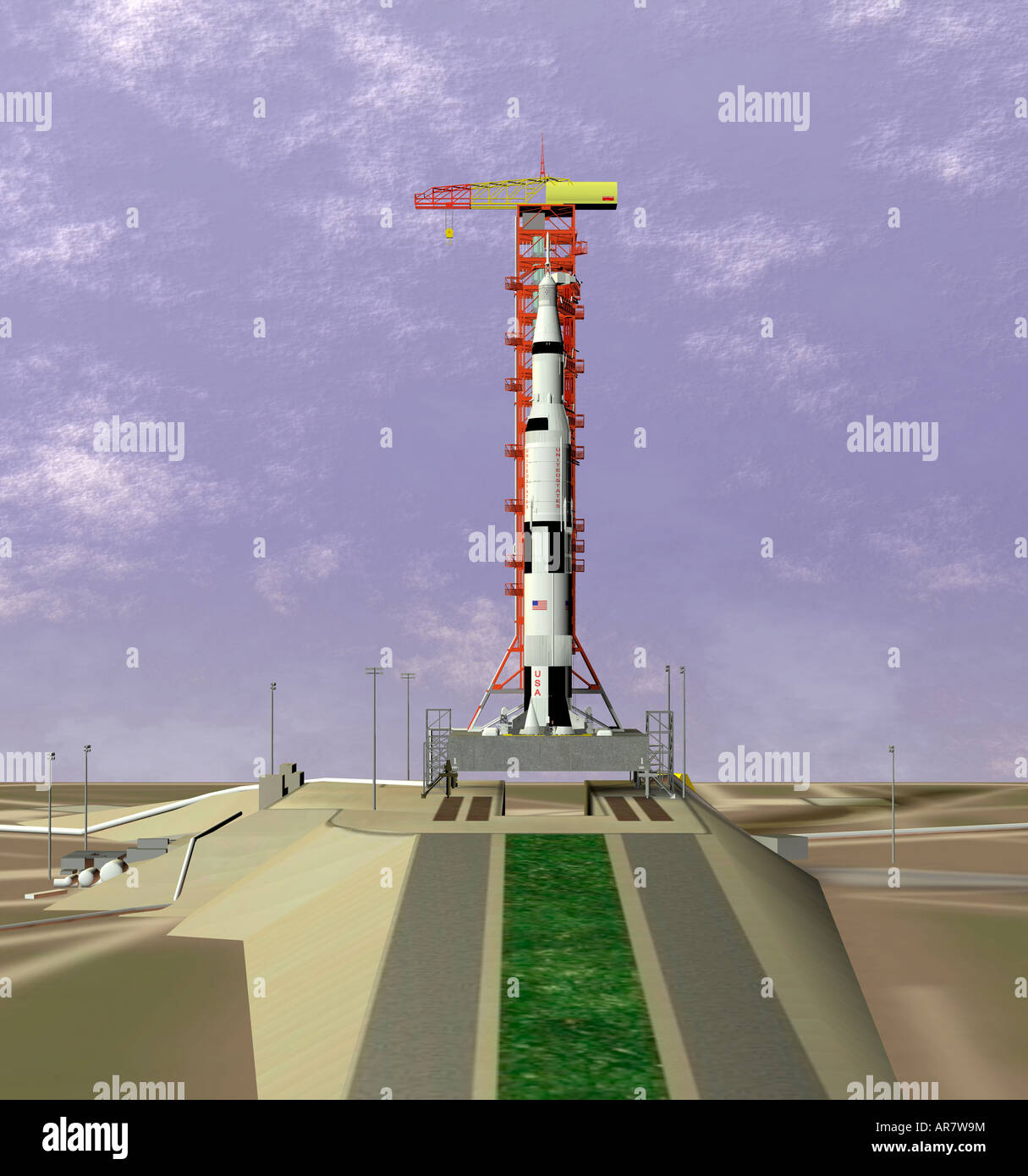 saturn V rocket launch complex Stock Photo