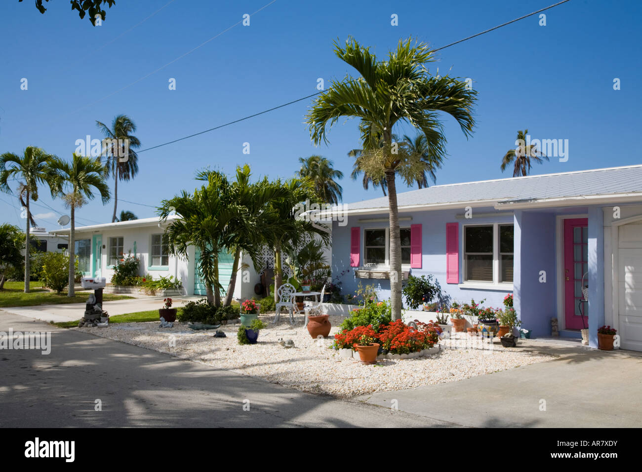 Colorful houses in Matlacha Florida on the southwestern Gulf Coast of