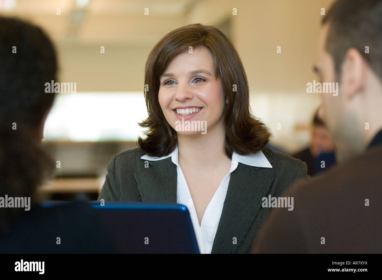 Sales consultant presenting to clients. Stock Photo