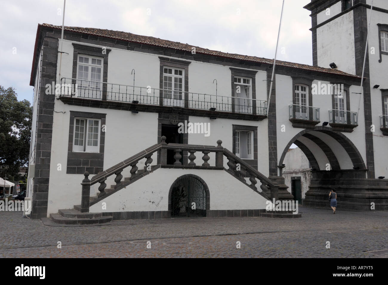 Town Hall Ribeira Grande Ponta Delgada S Miguel Açores Azores Portugal Stock Photo