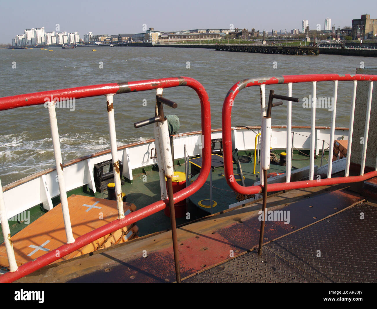 exit entry gate barrier woolwich car lorry ferry Stock Photo Alamy