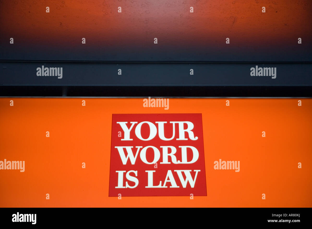 Your Word is Law sign outside shop New Zealand Stock Photo Alamy