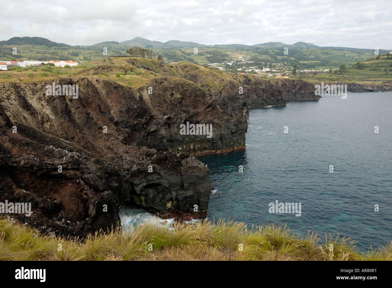 Nort Coast View Pedras Negras Capelas Ponta Delgada S Miguel Açores Azores Portugal Stock Photo
