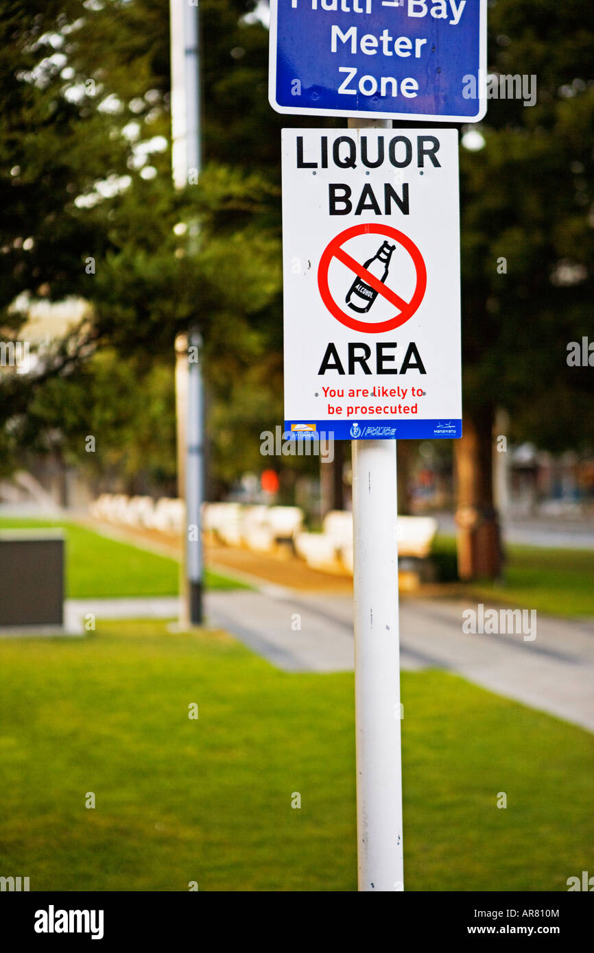 Liquor ban The Square Palmerston North New Zealand Stock Photo