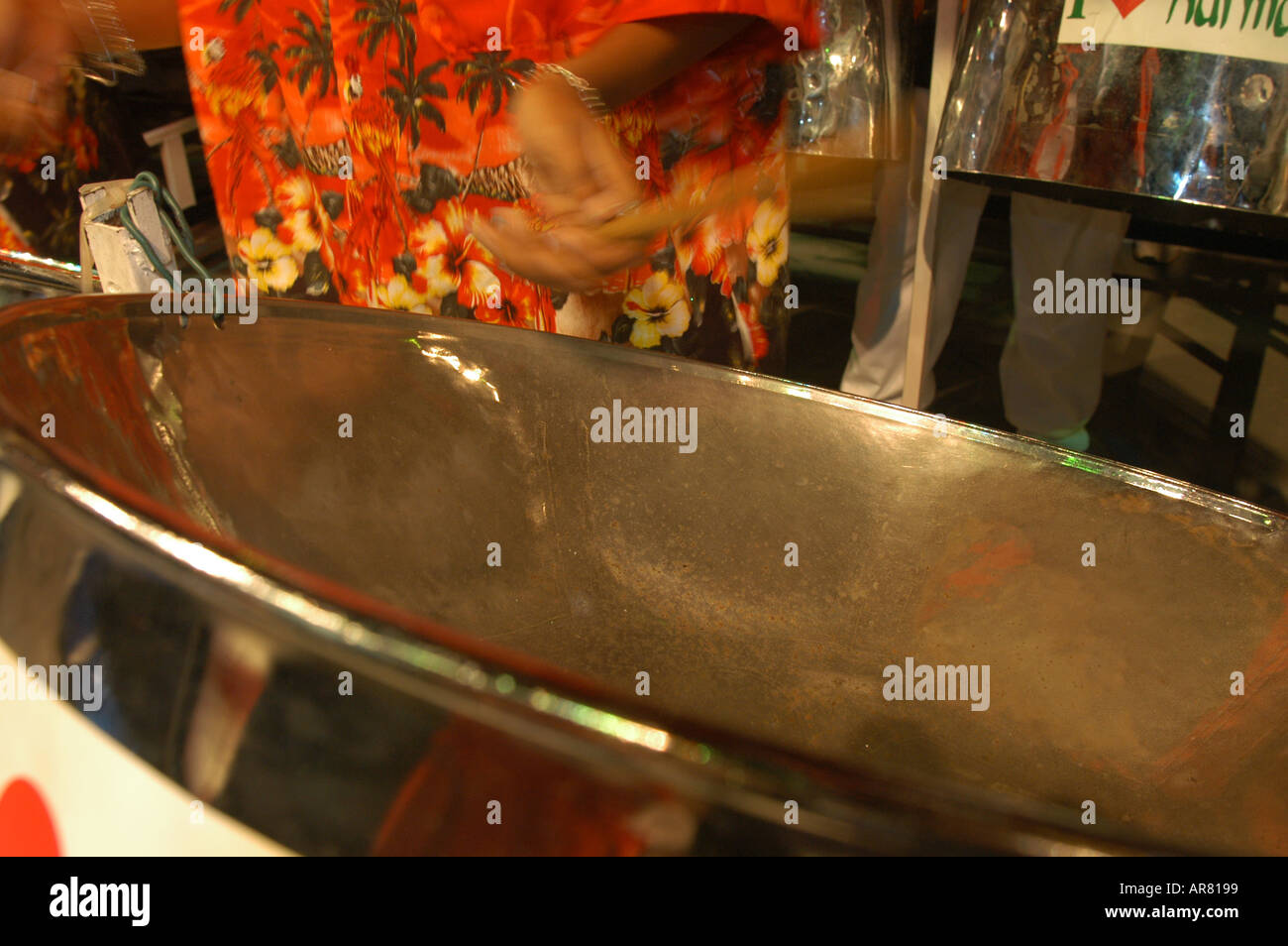 steel drums, carnival street scene, Trinidad Stock Photo Alamy