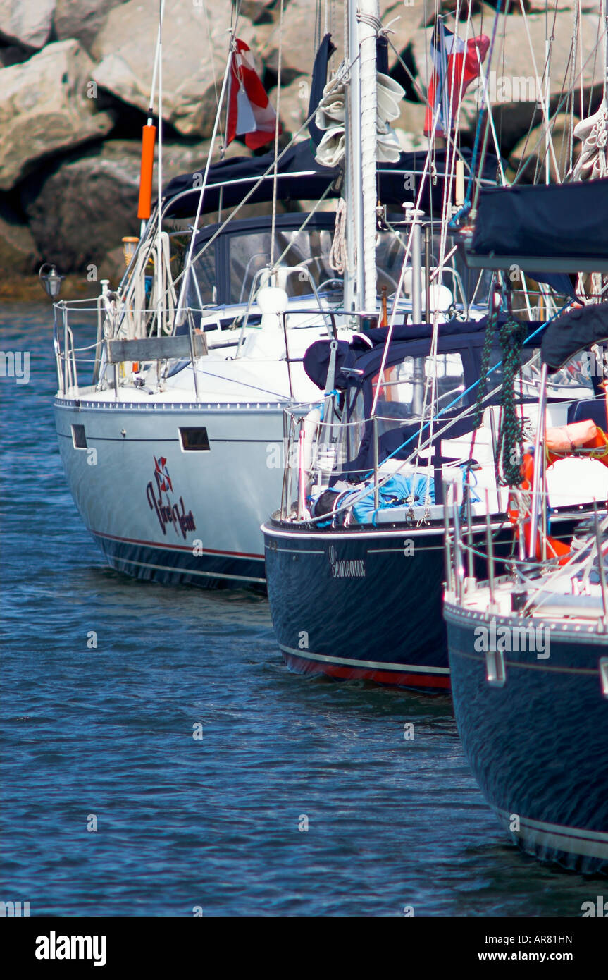 Sailing boats at Rimouski marina Stock Photo Alamy