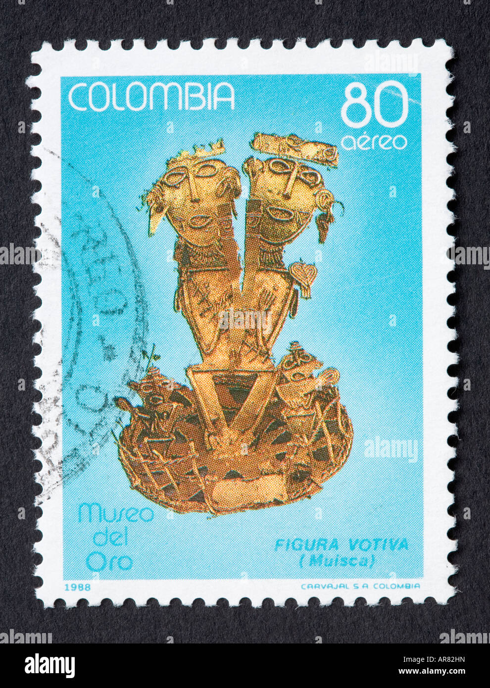Colombian postage stamp Stock Photo