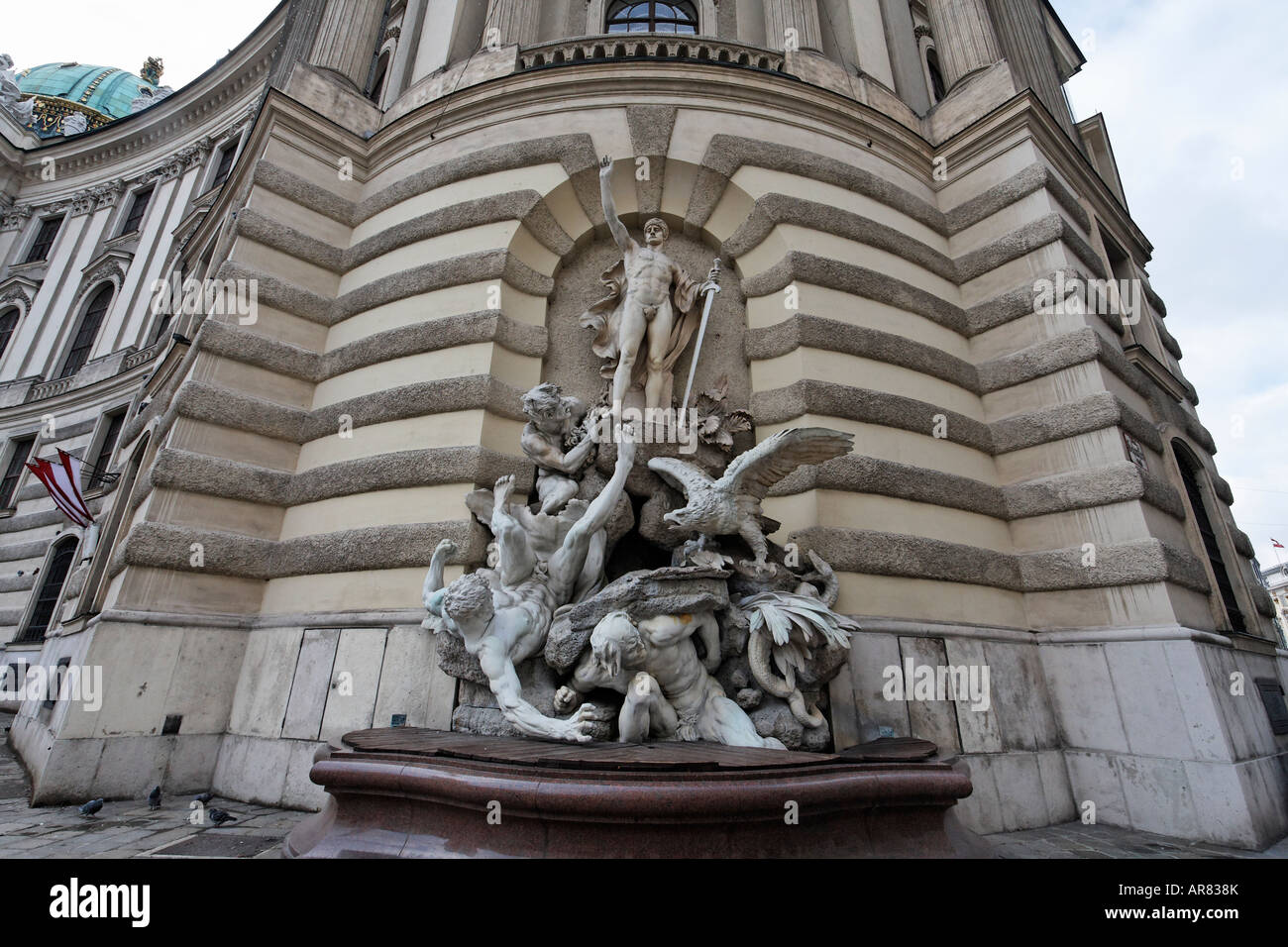 Sculpture, Old Hofburg, Michaeler Platz, Vienna Stock Photo