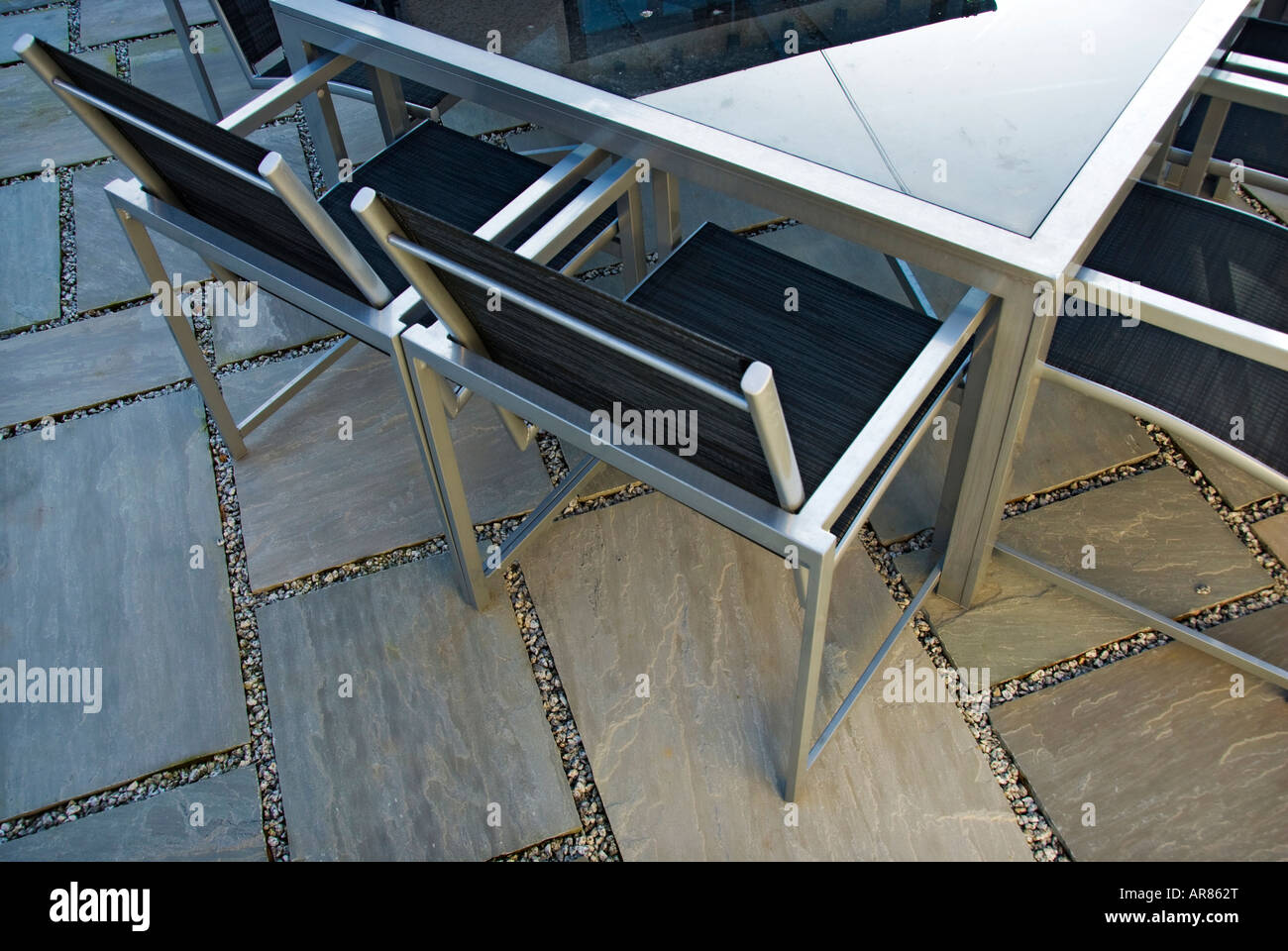 modern aluminium garden furniture Stock Photo Alamy