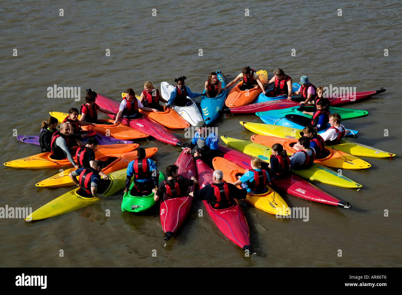 Canoeing on the River Thames in Central London Stock Photo Alamy