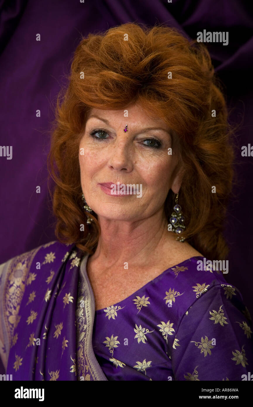 Actress Rula Lenska in a traditional Indian Sari Stock Photo