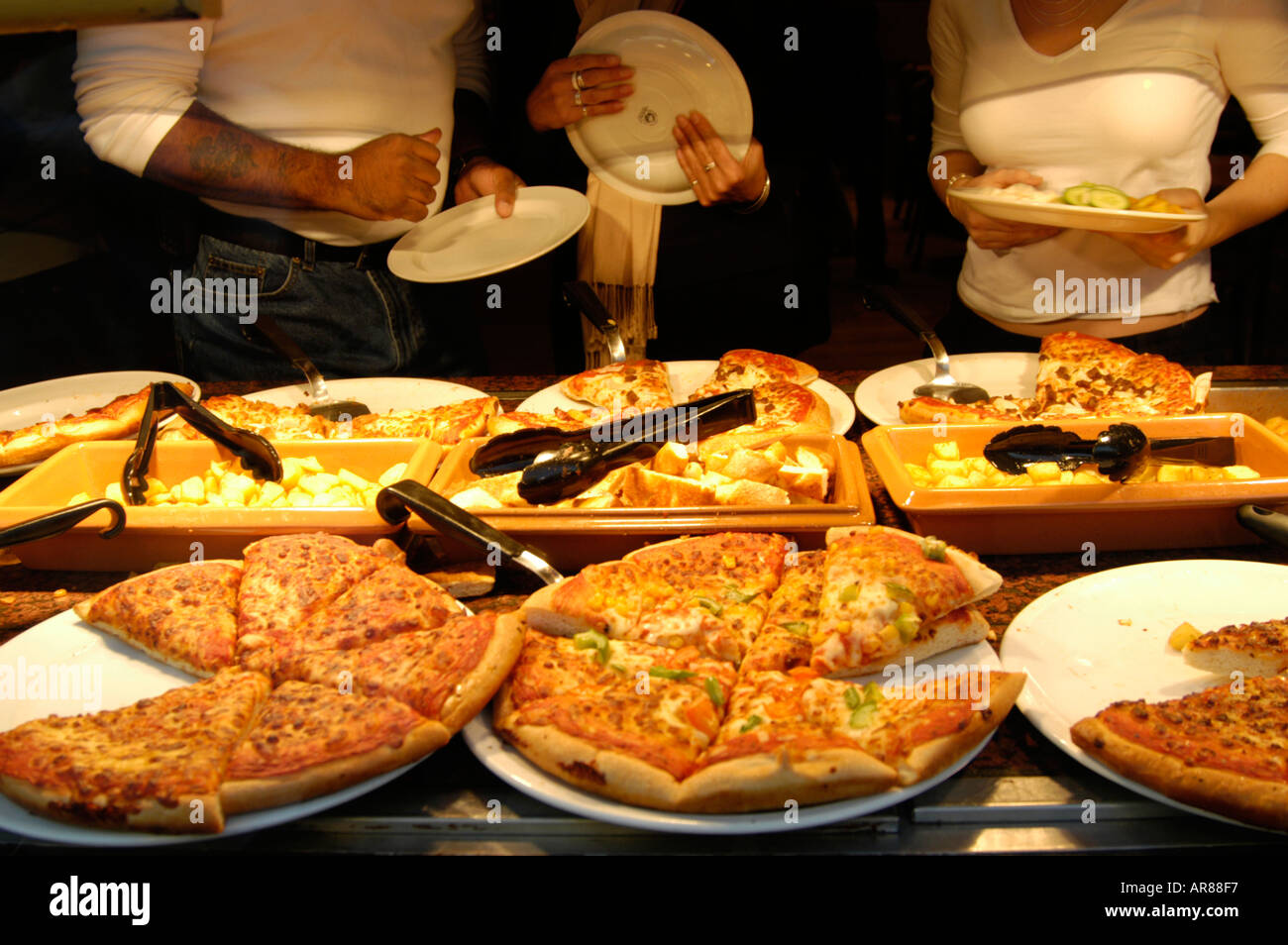 Eat as much as you like buffet at The Deep Pan Pizza Company, UK Stock Photo Alamy