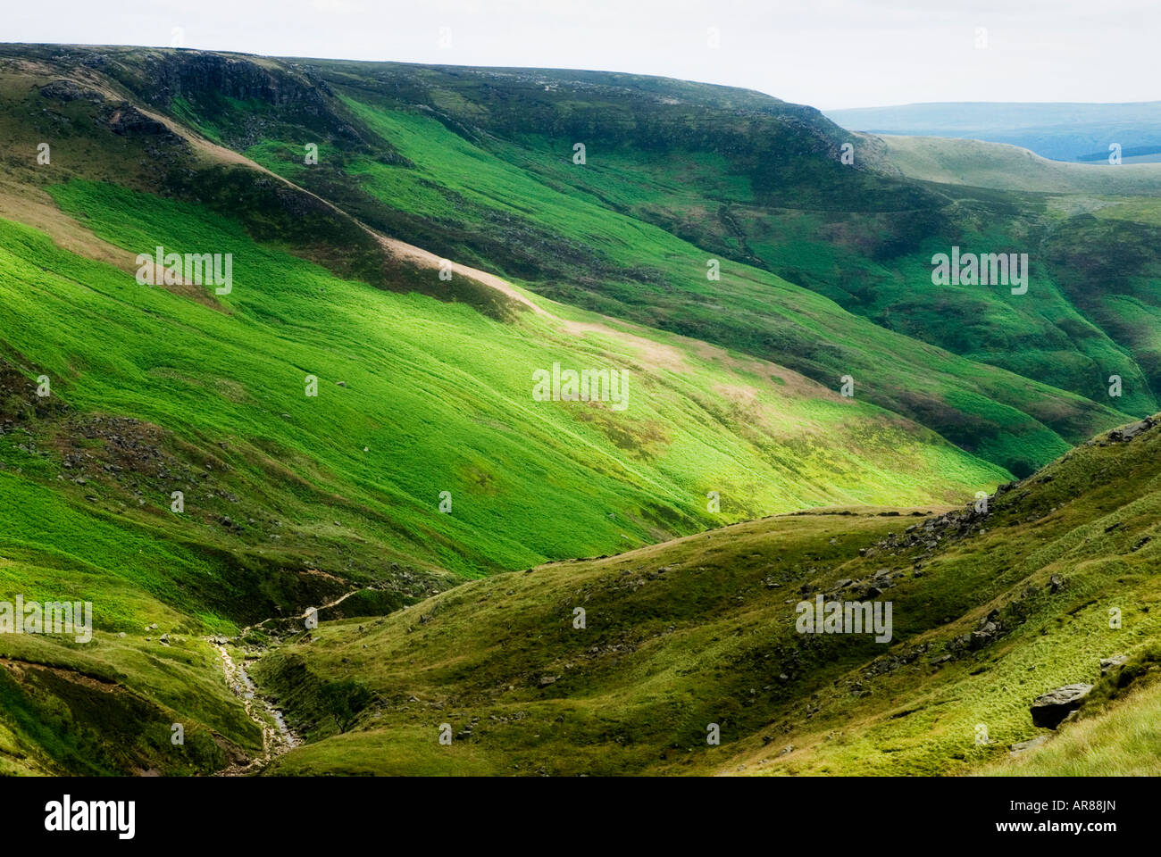 The Penine Way near its starting point Edale Derbyshire in the Peak District Stock Photo