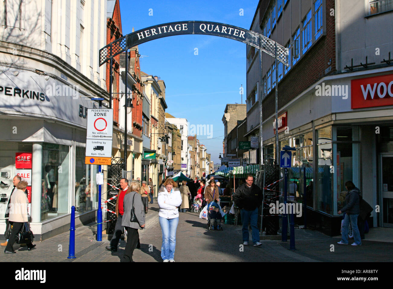 Gravesend town centre heritage quarter shopping street kent england uk