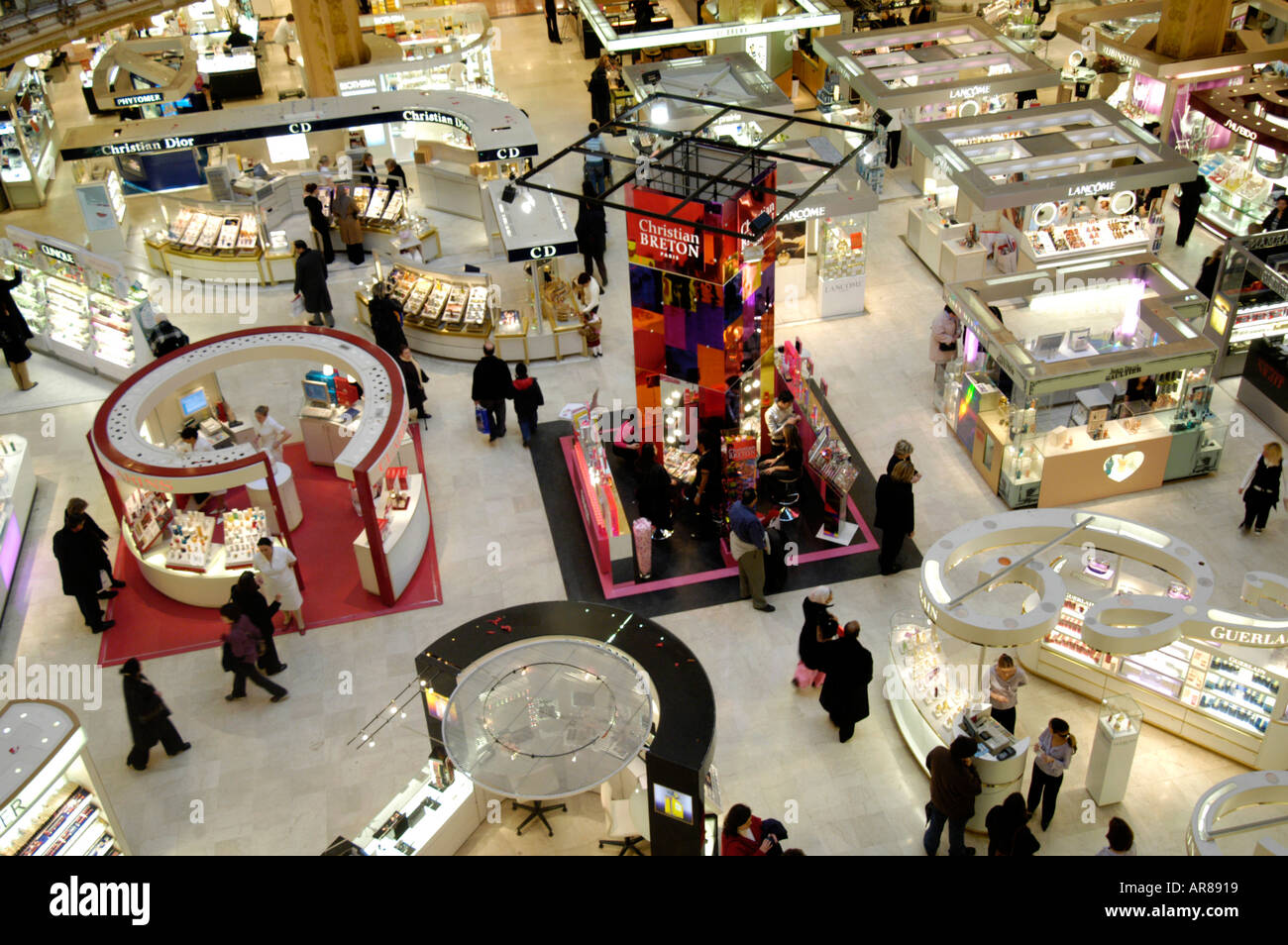 Perfume and cosmetics counters at Galeries Lafayette Department store,  Paris, France Stock Photo - Alamy