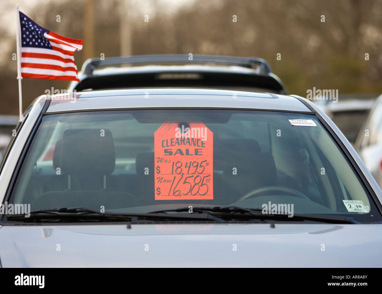 Cars for sale at a used car lot Stock Photo Alamy