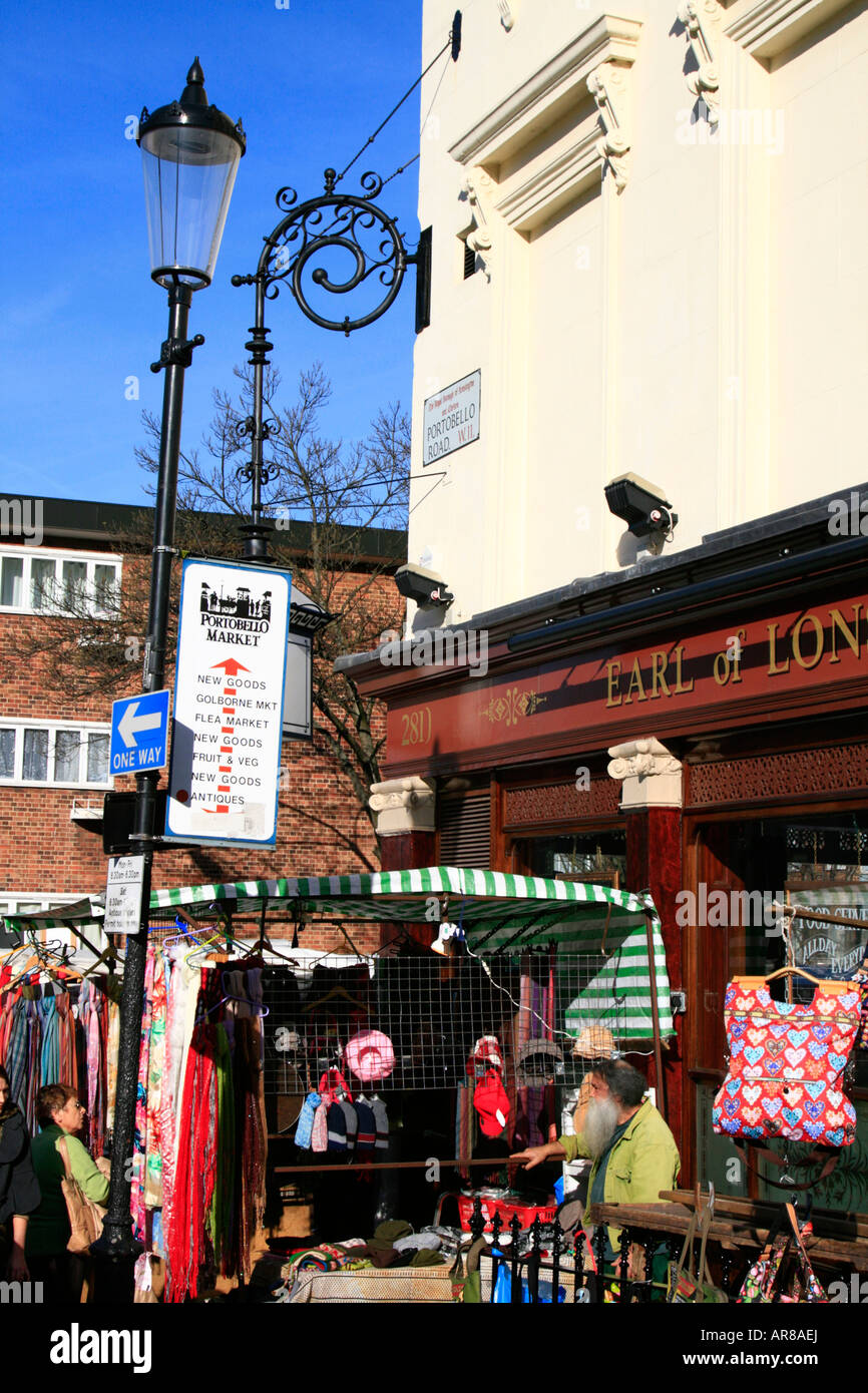 Portobello road street market Notting Hill district of the Royal