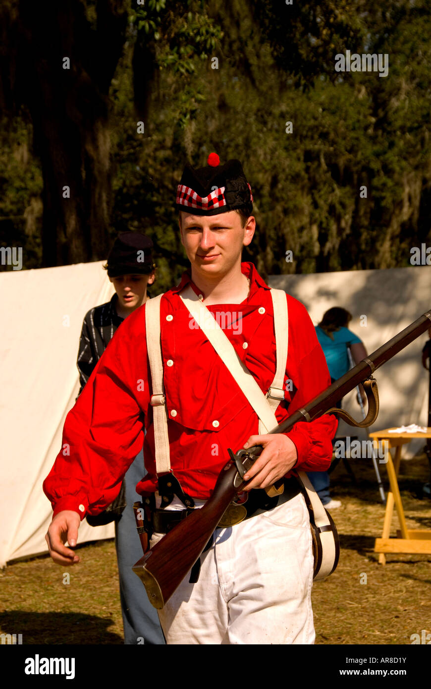 Civil war battle reenactment of Townsends in Mt. Dora Florida Stock