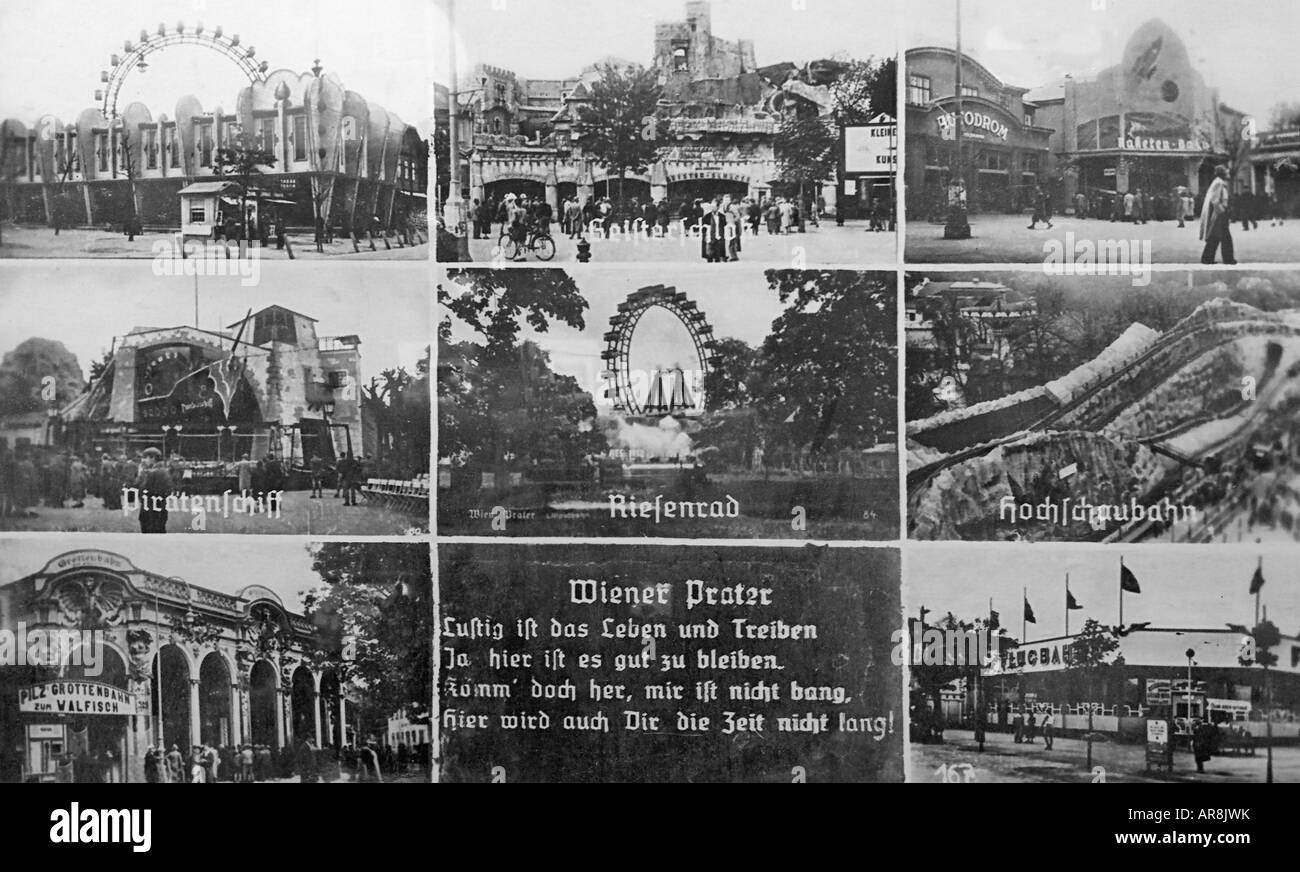 Ferris wheel, Prater, old Vienna Stock Photo