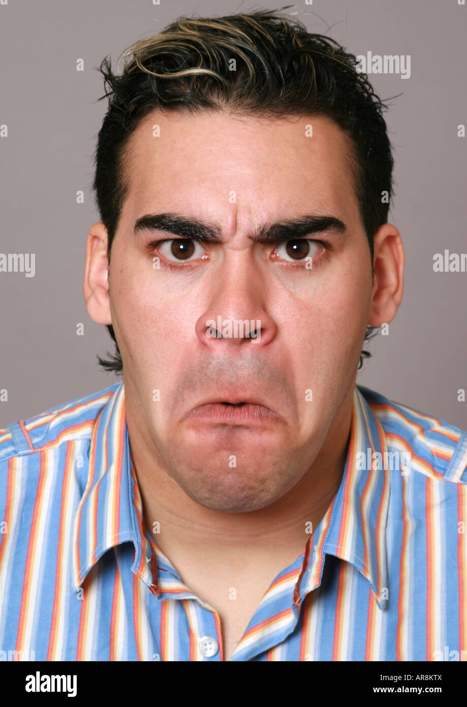 young man with a funny face Stock Photo