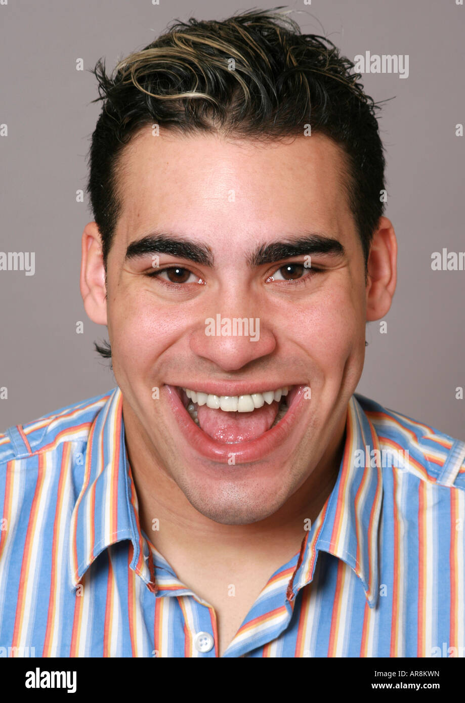 young man with a big smile Stock Photo Alamy