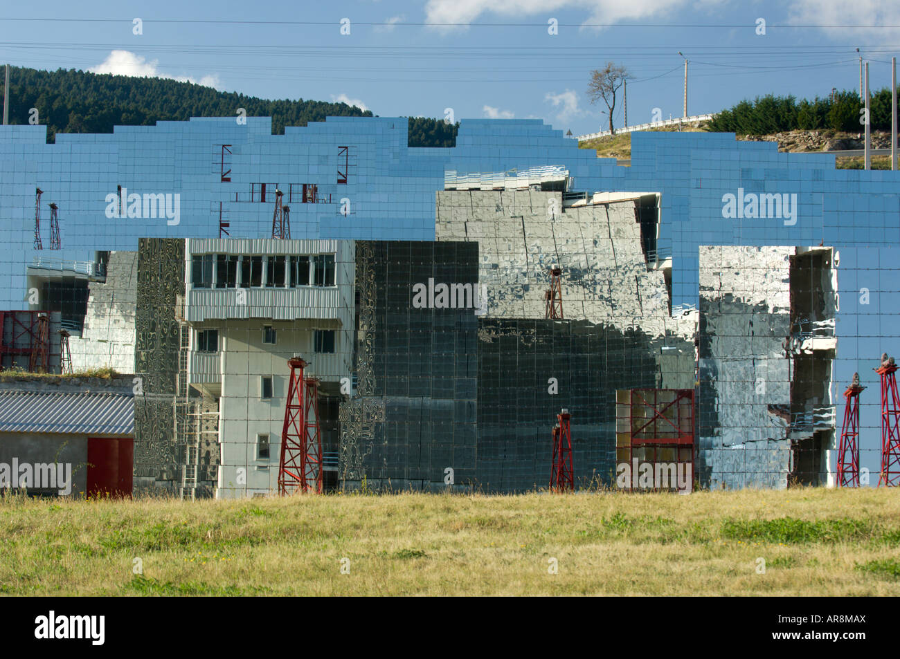 Odeillo Font Romeu experimental solar furnace, France: primary mirrors ...