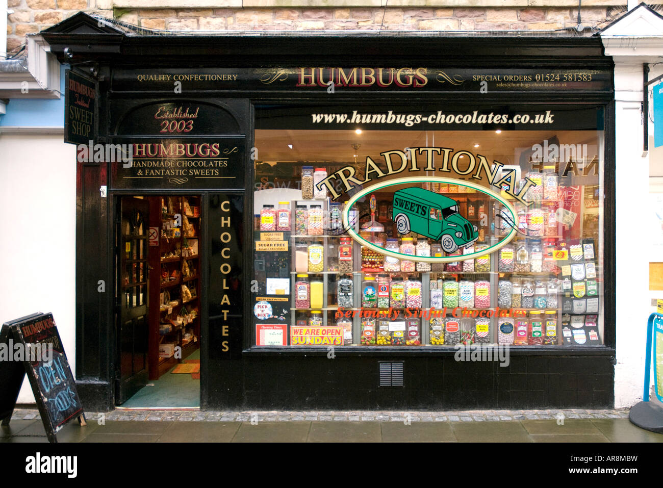Humbug sweet shop, Lancaster Stock Photo