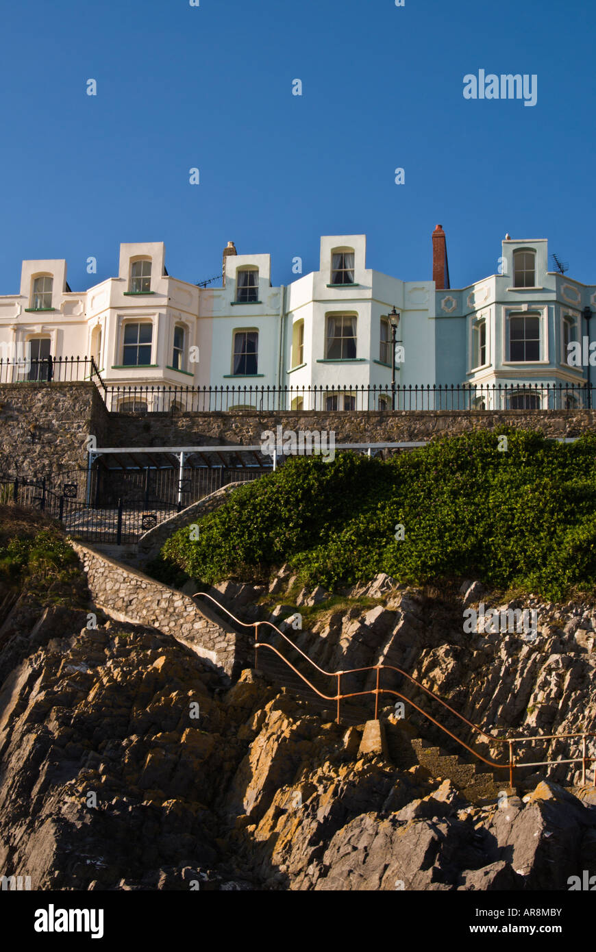 Cliff Top Houses & Hotels in Tenby, West Wales. UK. Stock Photo