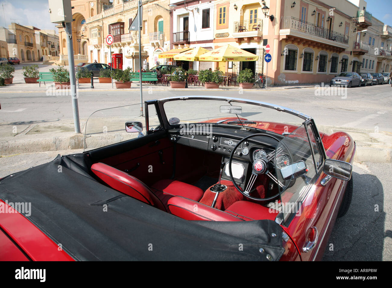 classic MG car in Malta Stock Photo