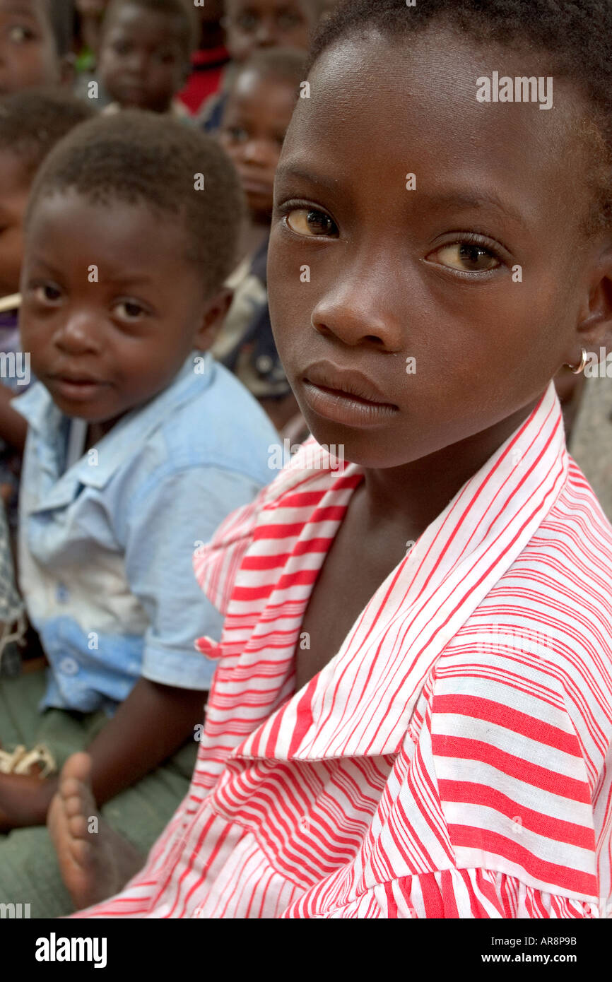 Portrait of Togolese refugee children in Ghana Stock Photo