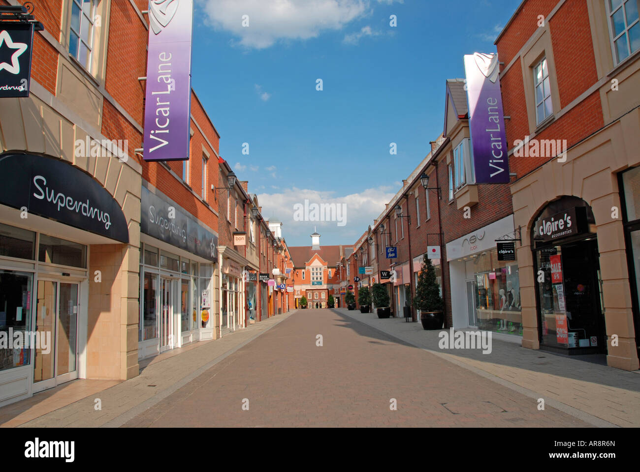 Modern buildings of Vicar Lane Shopping Precinct Chesterfield