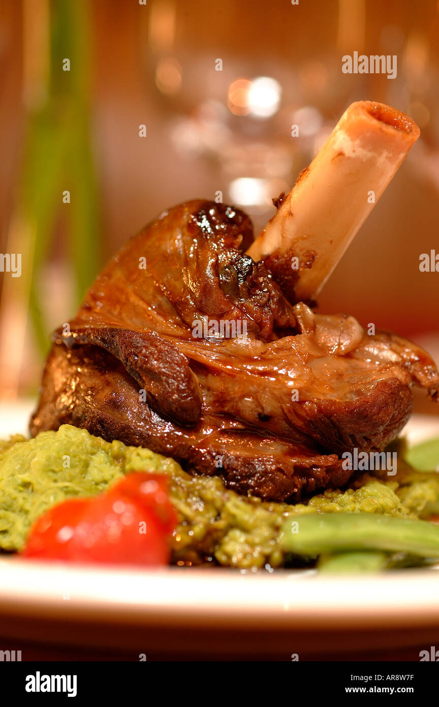 Lamb shank meal Stock Photo Alamy