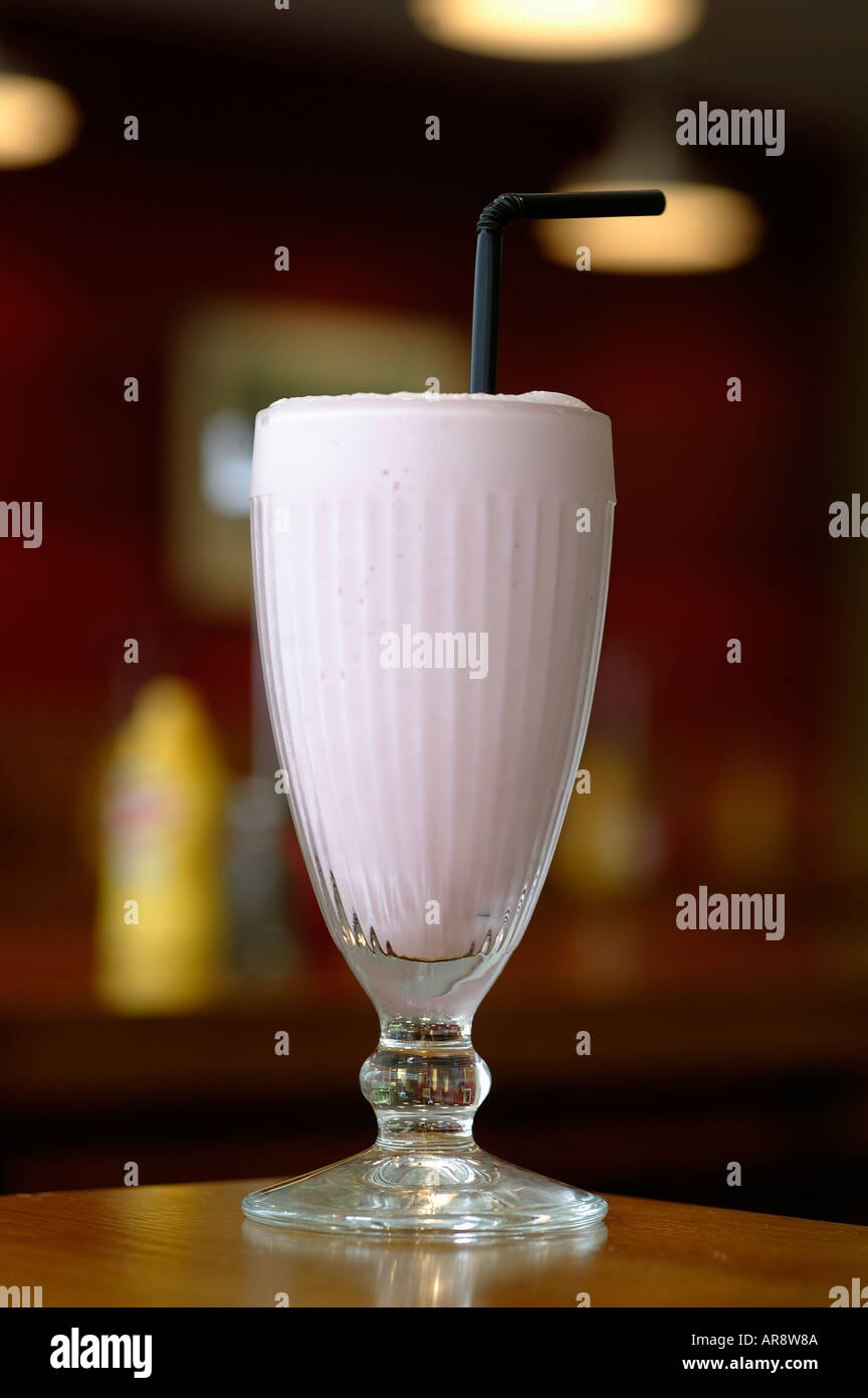 Strawberry milkshake Stock Photo