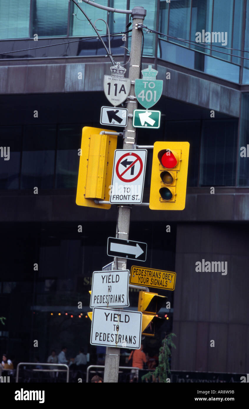 City traffic lights at Toronto Canada Stock Photo Alamy
