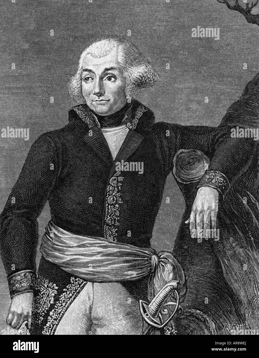 Jourdan, Jean-Baptiste, 29.4.1762 - 12.11.1833, French General, half length, wood engraving, 19th century, , Stock Photo