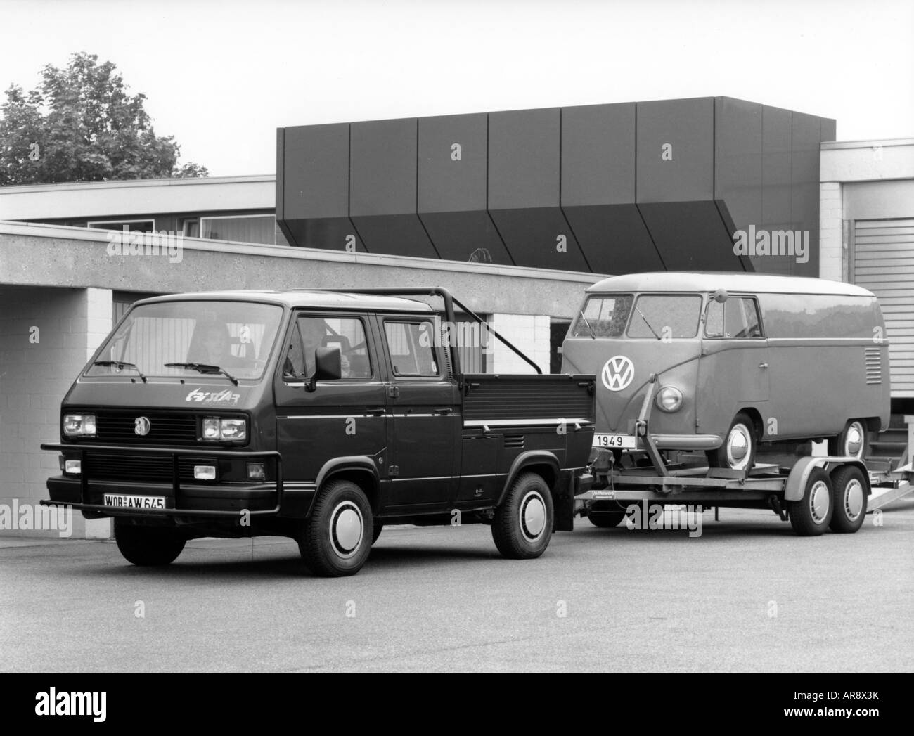 Scharbeutz, Germany, Parkkralle to a VW Bus T3 Stock Photo - Alamy