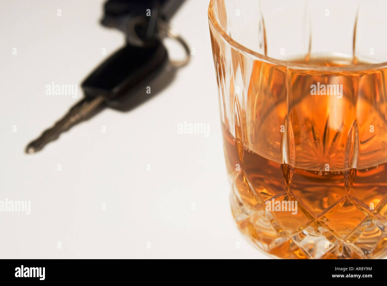 glass of whisky and car s keys Stock Photo