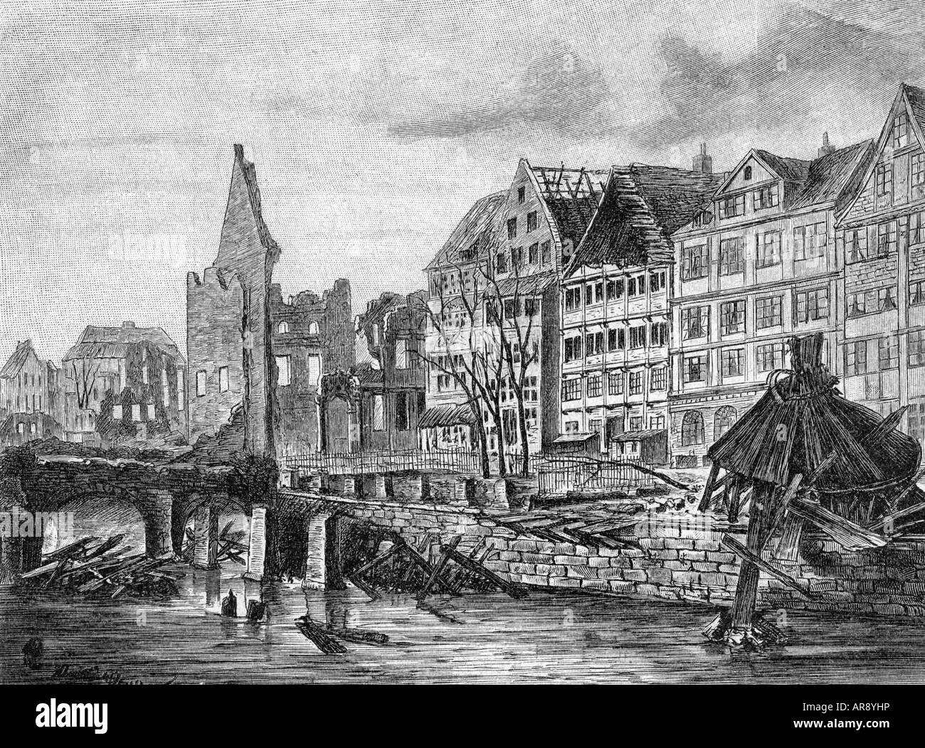 fire, fires, Hamburg Fire 5.5.1842 - 8.5.1842, Additional-Rights-Clearances-NA