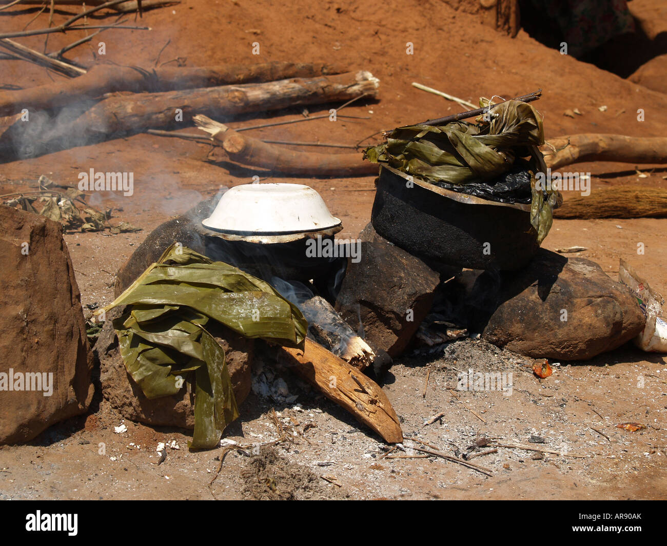 Cooking conditions in Uganda East Africa Stock Photo Alamy