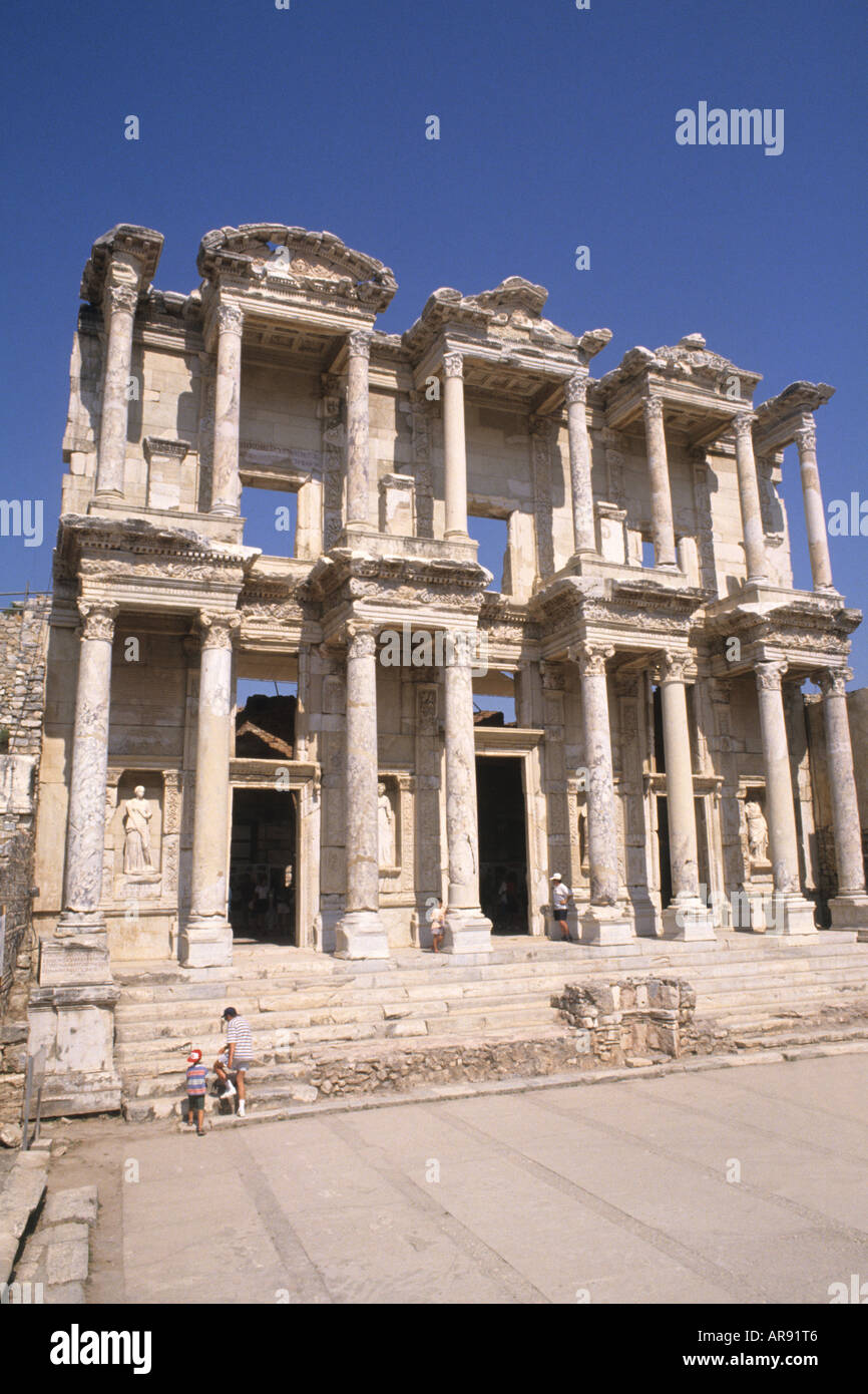 Historical famous ruins of library Bibliotheque of Celsus most famous