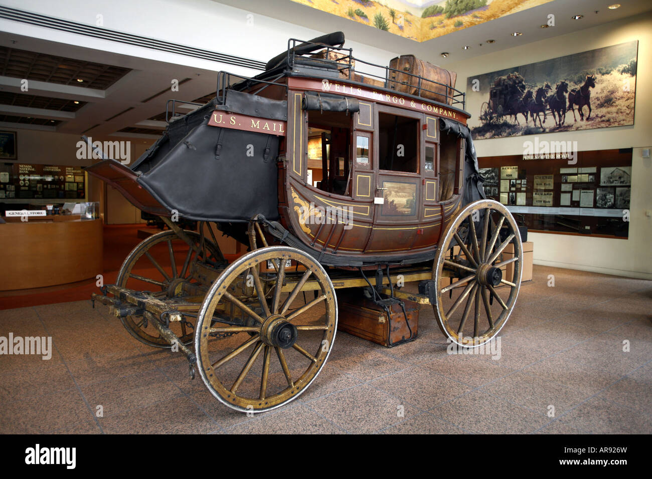 Wells Fargo stagecoach, Wells Fargo Center, Bunker Hill, Downtown, Los Angeles Stock Photo