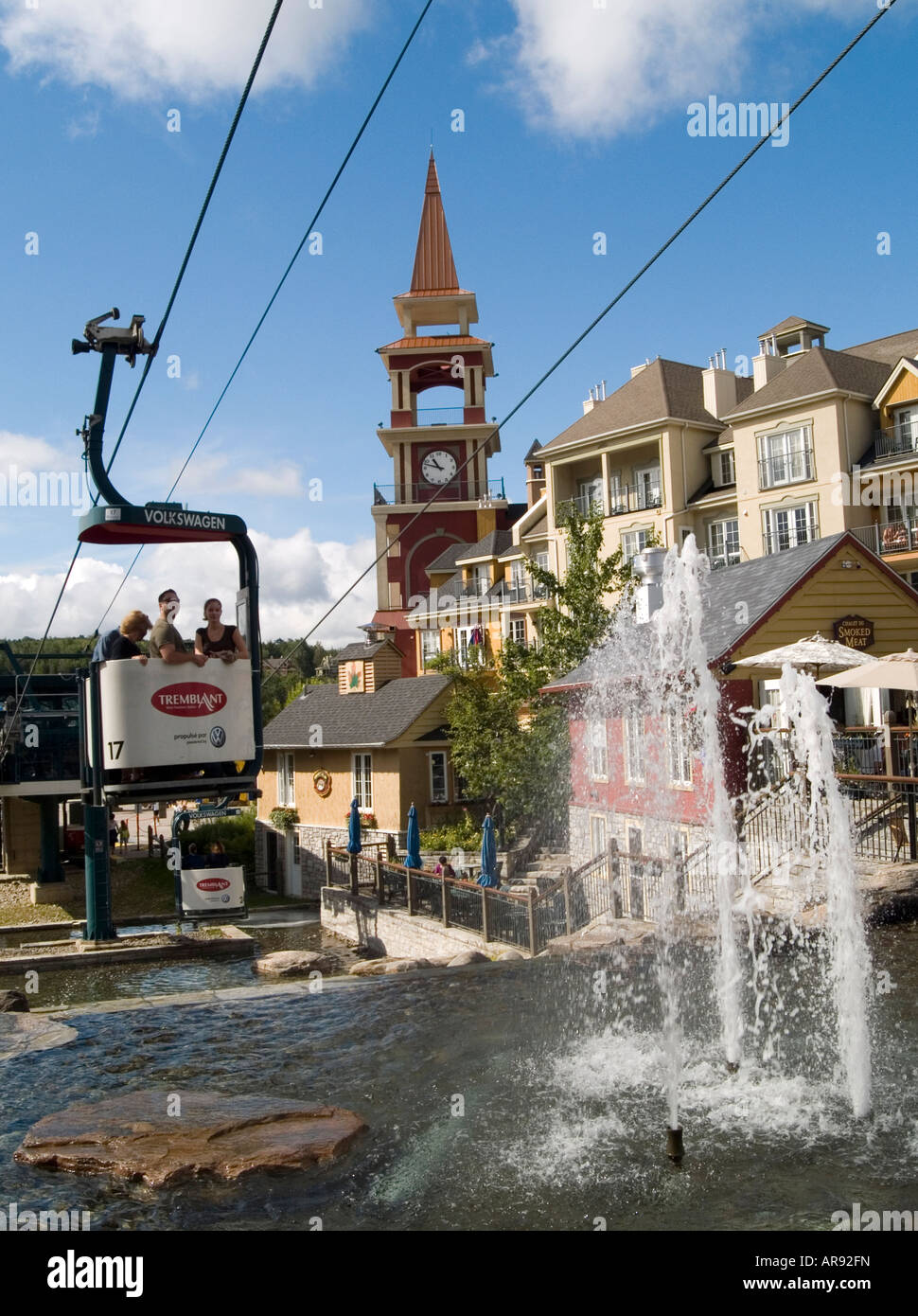 The pretty village of Mont Tremblant in the Laurentian Mountains, Quebec Canada Stock Photo