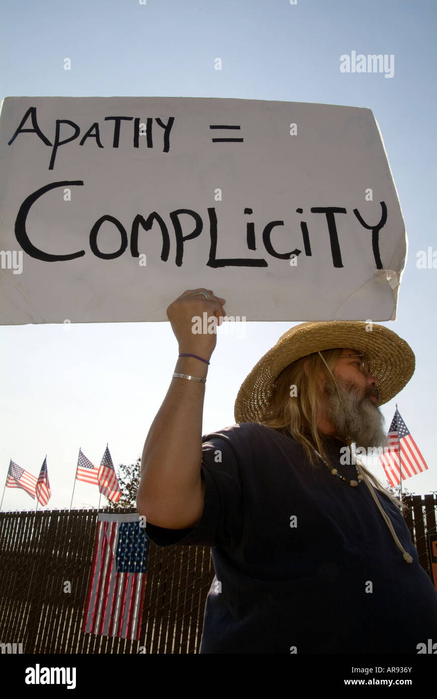american anti war campaigner protest protestor against the war in iraq ...